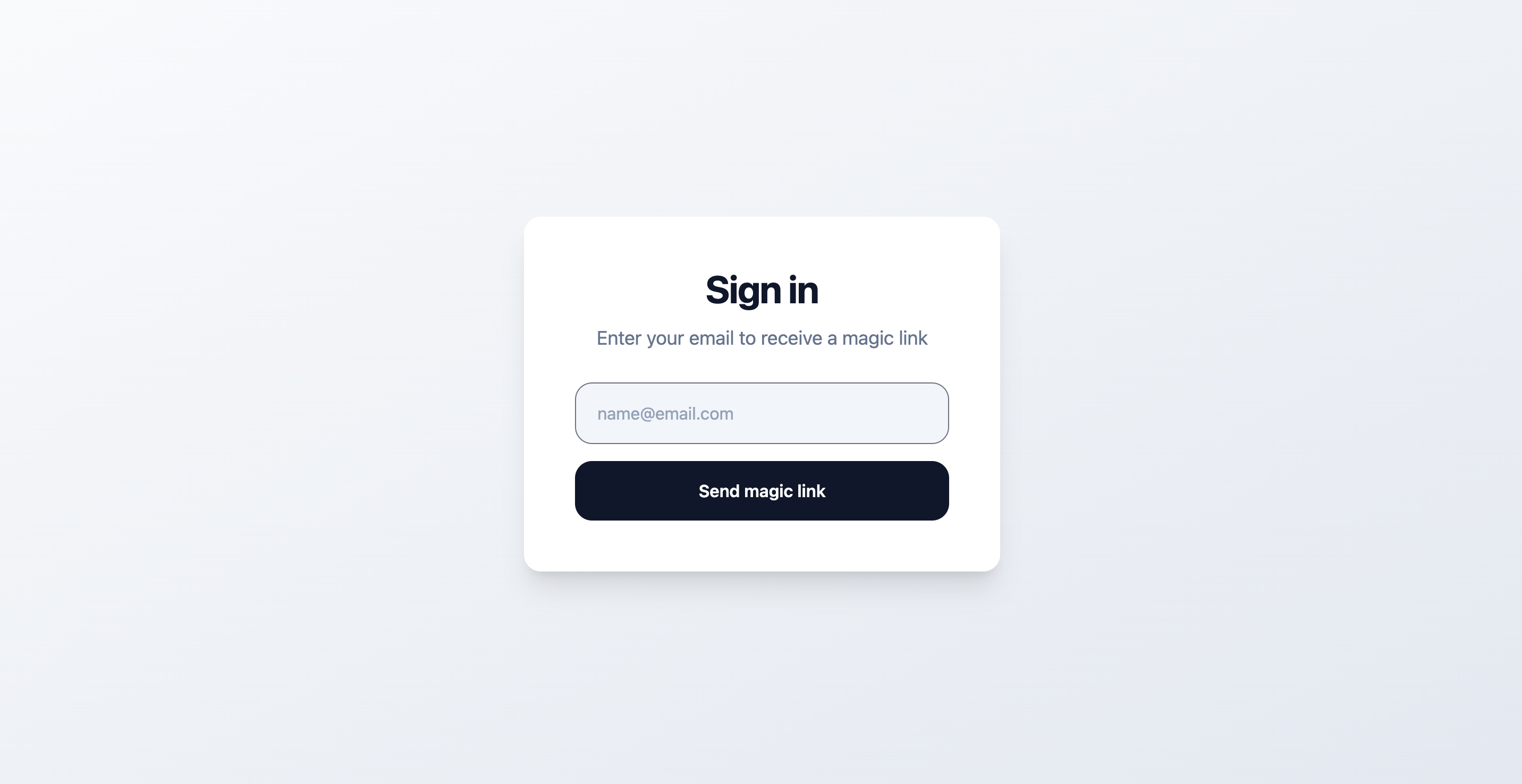 Sign in form